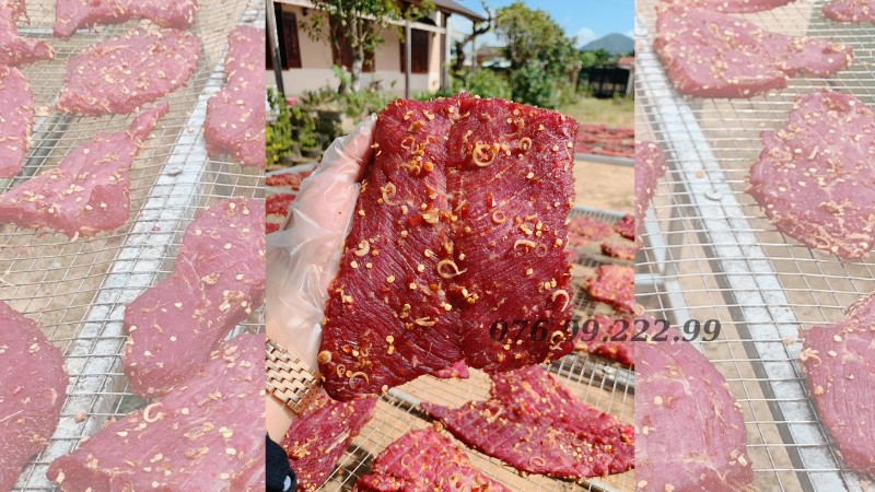  Miếng thịt bò một nắng được phơi tại Krong Pa - Gia Lai 